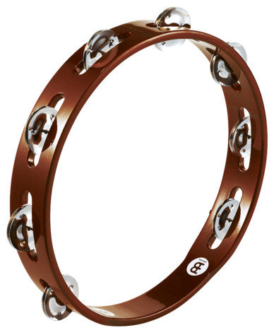 Meinl TA1AB Traditional Wood Tambourine With 1 Row Of Steel Jingles In African Brown Finish