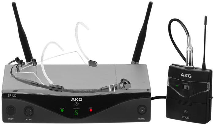 AKG WMS420 Headset Set Wireless Microphone System With C555 L Headworn Condenser Mic