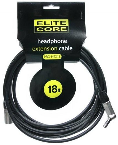 Elite Core EC-PRO-HEX18 18' XLRM To 1/4" TRS-M Headphone Extension Cable