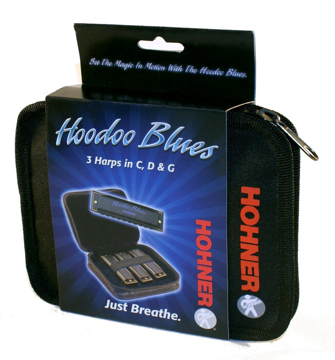 Hohner HBP 3-Pack Of HooDoo Blues Harmonicas In C,D And G