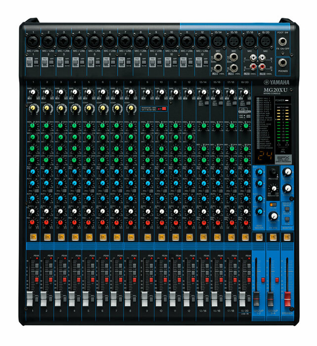Yamaha MG20XU 20-Channel Mixer With Built-In SPX Digital Effects And Onboard 2 In/2 Out USB Interface