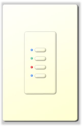 Interactive Technologies ST-UN4-CW-RGB Ultra Series Digital 5-Wire 4-Button Network Station In White With RGB LED Indicators