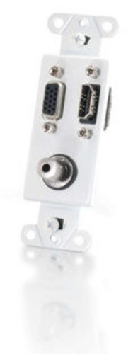 Cables To Go 41031 HDMI - VGA And 3.5mm Audio Pass Through Decora Style Wall Plate In White