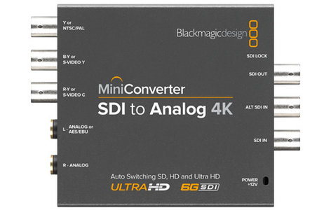 Blackmagic Design Mini Converter SDI to Analog 4K Single Link SD/HD/3G/6G-SDI To Analog SD/HD Component, Composite, Or S-Video Converter