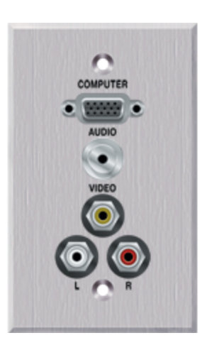 PanelCrafters PC-G1000-E-P-C VGA+3.5TRS And Triplex RCA A/V Pass Through VGA Faceplate