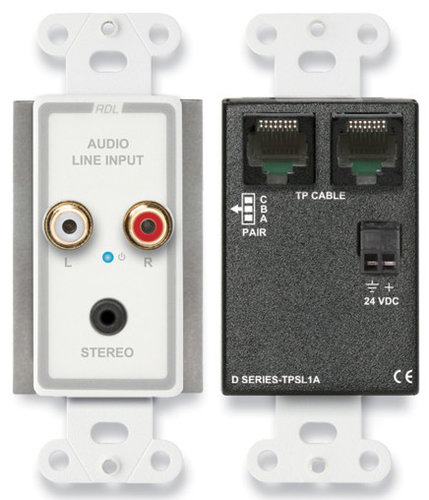 RDL D-TPSL1A Active 1-Pair Sender, Twisted Pair Format-A, Mini-Jack And Stereo RCA In