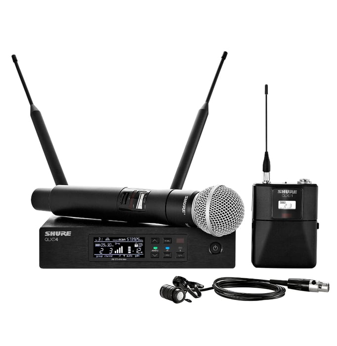 Shure QLXD124/85 Handheld And Lavalier Combo Wireless Microphone System