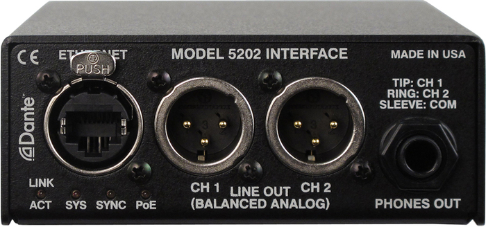 Studio Technologies Model 5202 Dante To Phones And Line Output Interface