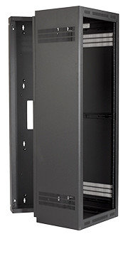 Lowell LWR-1628 Sectional Wall 16 Unit Rack Mount With Adjustable Rails, 28" Deep, Black