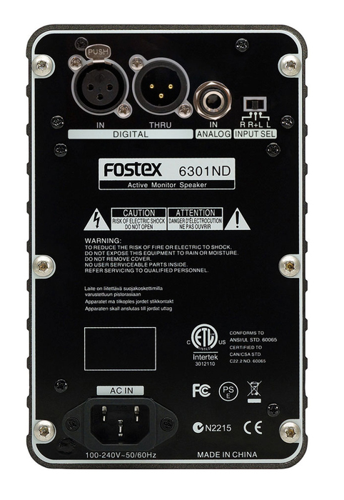 Fostex 6301ND 4" Active Studio Monitor With AES/EBU And Unbalanced Inputs