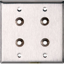 TecNec WPL-2104 2-Gang Wall Plate With (4) 1/4" Stereo Jacks