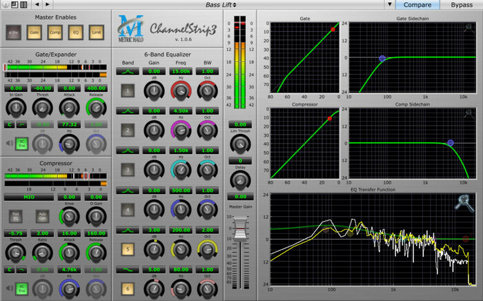 Metric Halo CSGB3 ChannelStrip 3 Channel Strip Garage Band Software Plugin