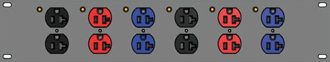 Lex PRP6PB2 PowerRACK Output Panel With (6) 5-20 Duplex Receptacles