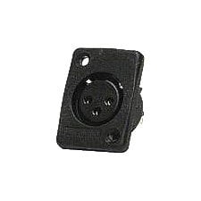 Whirlwind WC3FQBK# XLRF Chassis Connector With Stamped Label, Black