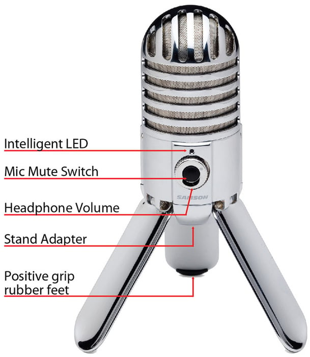 Samson Meteor Mic Large-Diaphragm Condenser USB Studio Microphone