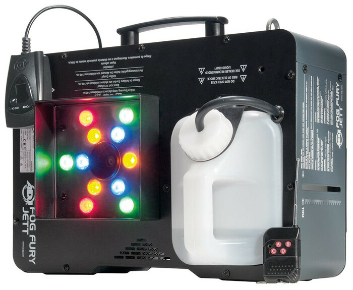 ADJ Fog Fury Jett 700W Water Based Vertical Fogger With 20,000 Cfm Output And 12x3W RGBA LEDs
