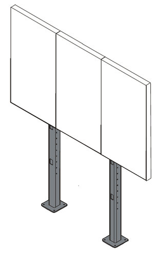 Chief LBM3X1UP 3x1 Micro-Adjustable Large Bolt-Down Freestanding Video Wall