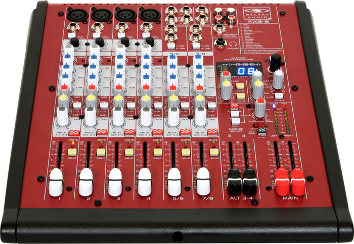 Galaxy Audio AXS-8 8 Channel Mixer With 4 Microphone Inputs
