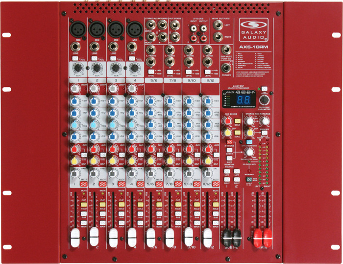 Galaxy Audio AXS-10RM 10 Channel Rackmount Mixer With 4 Microphone Inputs