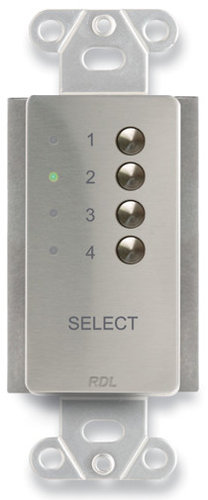 RDL DS-RC4M 4-Channel Remote Control For RU-ASX4D And RU-ASX4DR, Stainless