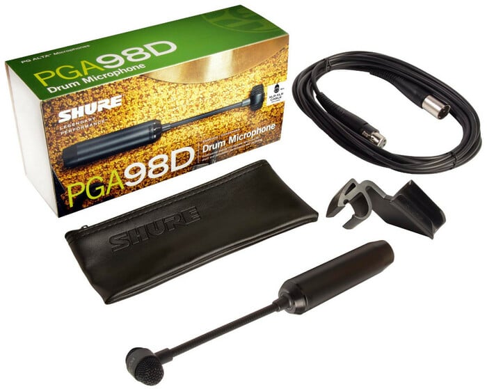 Shure PGA98D-XLR Cardioid Condenser Gooseneck Drum Mic With 15' Cable