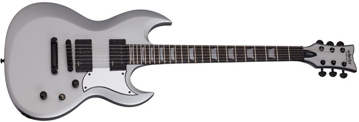 Schecter S-II-PLATINUM-SSV S-II Platinum Satin Silver String-Thru Electric Guitar