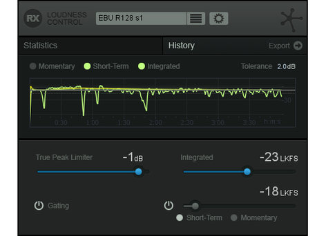 iZotope RX-LOUDNESS-CONTROL RX Loudness Control Loudness Compliance Audio Signal Processing Plugin