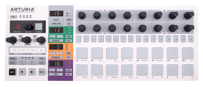 Arturia BEATSTEP-PRO BeatStep Pro Controller And Performance Sequencer With Dual 64-Step Monophonic Sequencers And 16 Drum Pads