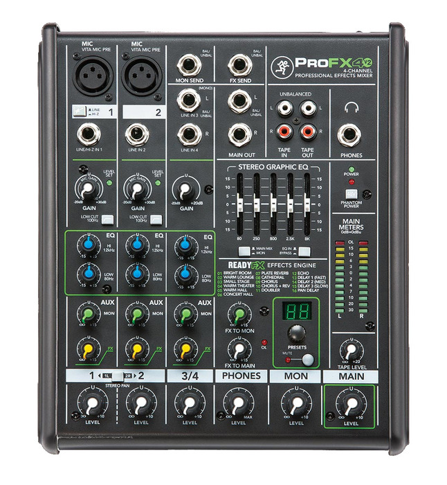 Mackie ProFX4v2 4-Channel Analog Mixer With Effects