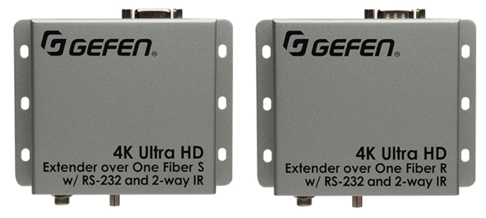 Gefen EXT-HDRS2IR-4K2K-1FO 4K Ultra HD Extender For HDMI Over One Fiber With RS-232 And 2-Way IR