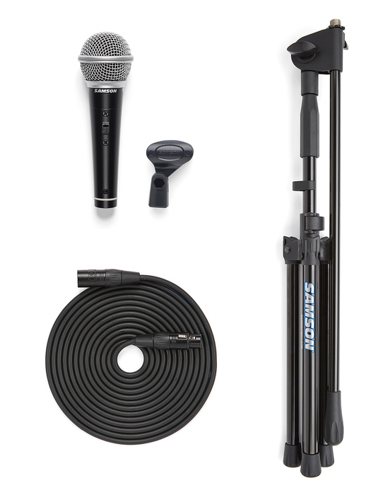 Samson VP10X Microphone Value Pack With R21, Clip, Boom Stand, And 18' XLR Cable