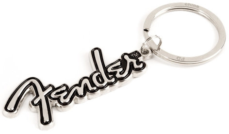 Fender Logo Keychain Silver / Black Metal Fender Logo Keychain