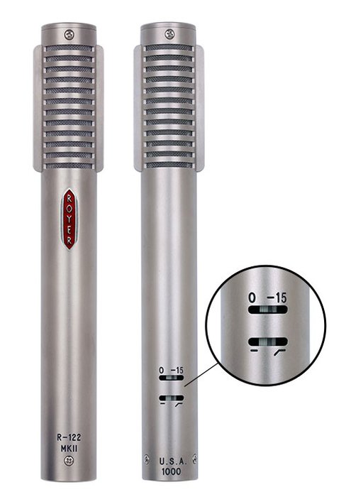 Royer R122-MKII-LIVE-MP R-122 MKII Live Matched Pair Of Active Ribbon Microphones, Dull Nickel Finish