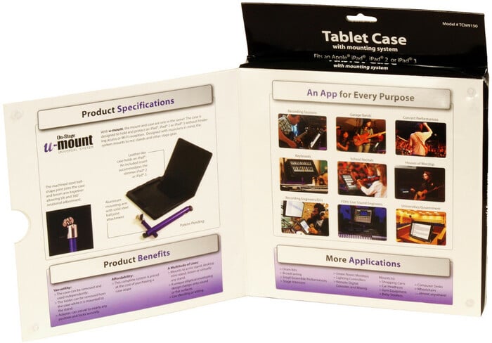 On-Stage TCM9150 Tablet Case With U-Mount, Black