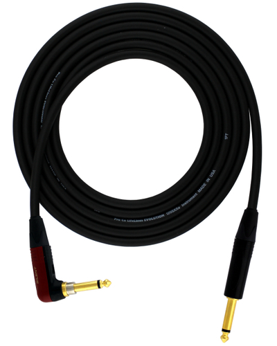 Pro Co EVLGCSLN-10 10' Evolution Series 1/4" TS-Right Angle 1/4" TS Silent Cable