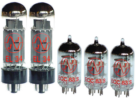 JJ Electronics SET-MARSHALL-033 50W Tube Set For Marshall JMP And JCM800 Amplifiers - 3x ECC 38 S, 2x EL 34