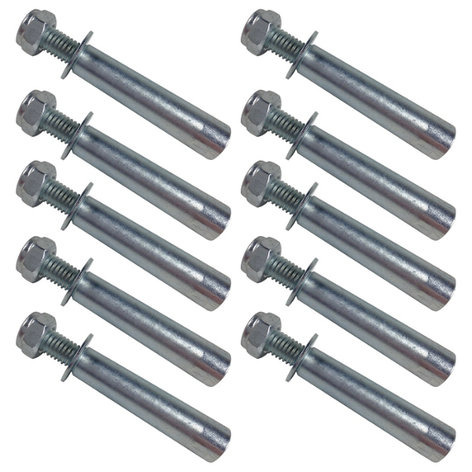 Global Truss Coupler Pin 2 Tapered Shear Pin With Threaded Tip And Lock Nut For Conical Couplers, 10 Pack