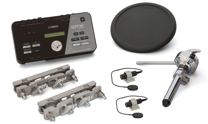 Yamaha DTXHP570 Hybrid Drum Pack DTX502 Drum Module, 1 TP70 Pad, 2 DT20 Triggers With Mounts And Cables