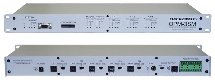 Mackenzie Labs OPM-3SM Paging System, 3-channel, 1RU