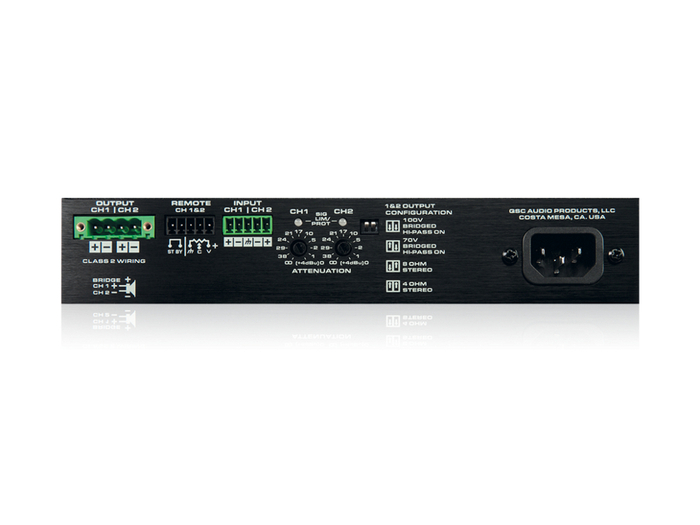 QSC SPA2-60 2-Channel Compact Power Amplifier, 60W At 4 Ohms, 70V