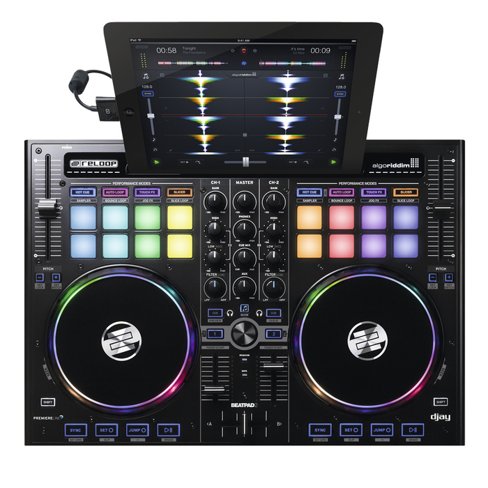 Reloop BEATPAD-2 BeatPad 2 2-Deck DJ Controller With 16 RGB-Backlit Drum Pads