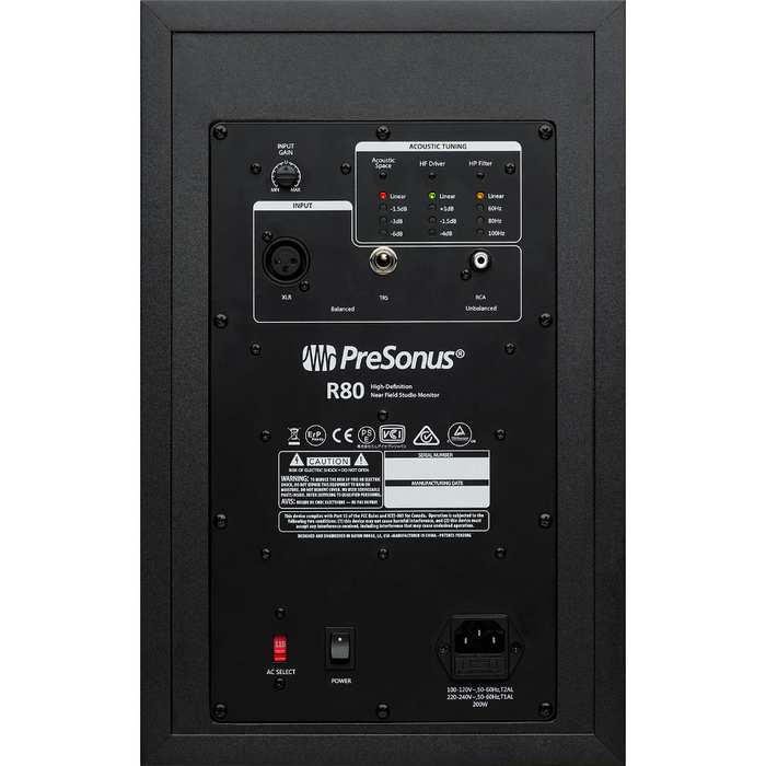 PreSonus R80 8.5" 2-Way Active Studio Monitor 150W