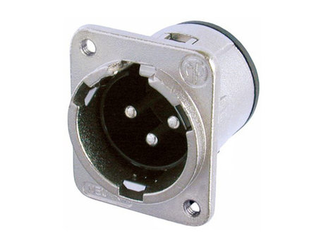 Neutrik NC3MDM3-V DM3 Series 3-pin XLRM Connector With Vertical PCB Mount And M3 Mounting Holes