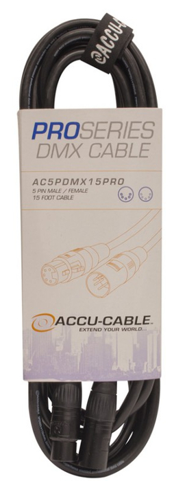 Accu-Cable AC5PDMX15PRO 15' 5-Pin Heavy Duty DMX Cable