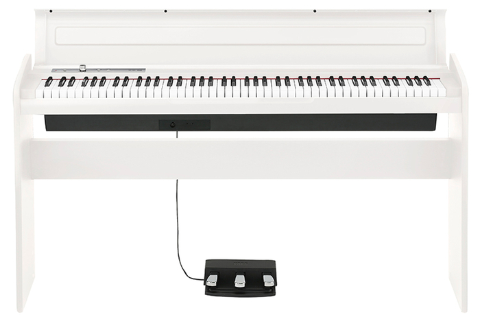 Korg LP-180 Digital Piano - White 88-Key Digital Home Piano With Weighted Hammer Action And Triple-Pedal Unit