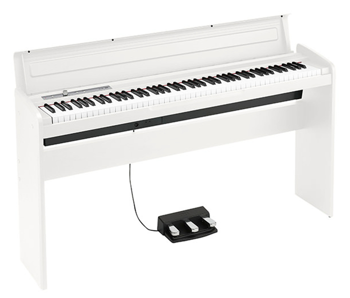 Korg LP-180 Digital Piano - White 88-Key Digital Home Piano With Weighted Hammer Action And Triple-Pedal Unit