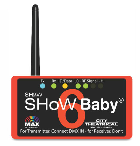 City Theatrical Show Baby 6 Wireless Transceiver, 3-pin DMX
