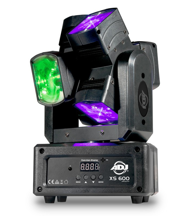ADJ XS 600 6x10W RGBW LED Dual Axis Moving Head Effect Fixture With Continuous Pan / Tilt