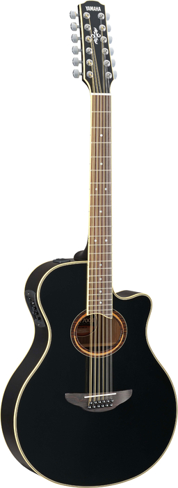 Yamaha APX 12-String Acoustic Electric - Black 12-String Thinline Cutaway Acoustic-Electric Guitar