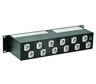 Lex PRM2IN-1CC12GN Rack Mount Power Distribution, L21-30 In And Thru, (12) Powercon Outputs